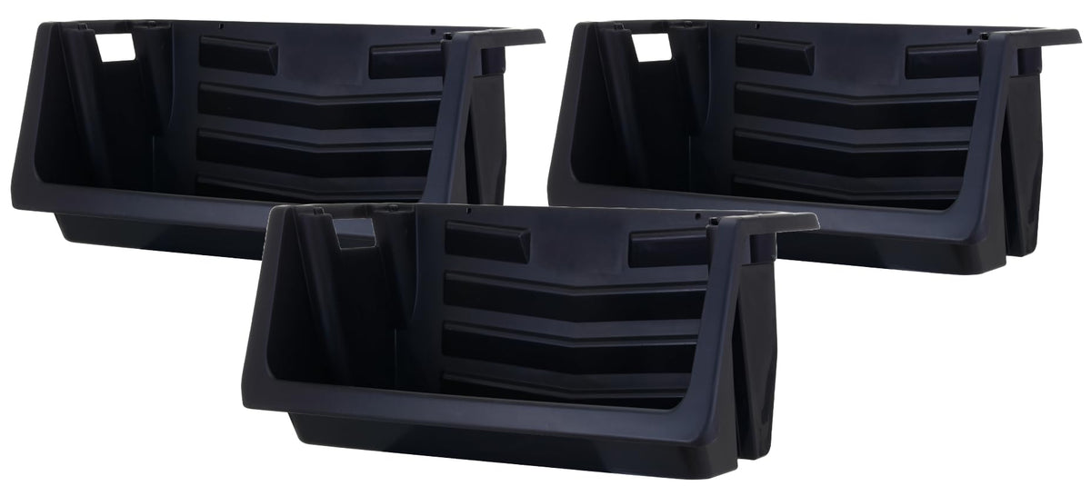 Mighty Tuff heavy-duty nesting stack bins three-pack for bulk storage