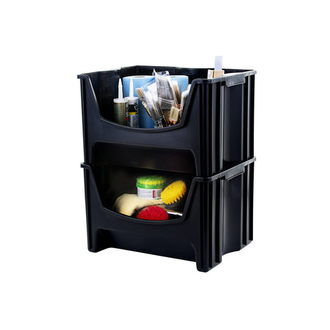 Mighty Tuff Jumbo Stack Bins dimensions 19.75 by 15.25 by 12.5 inches