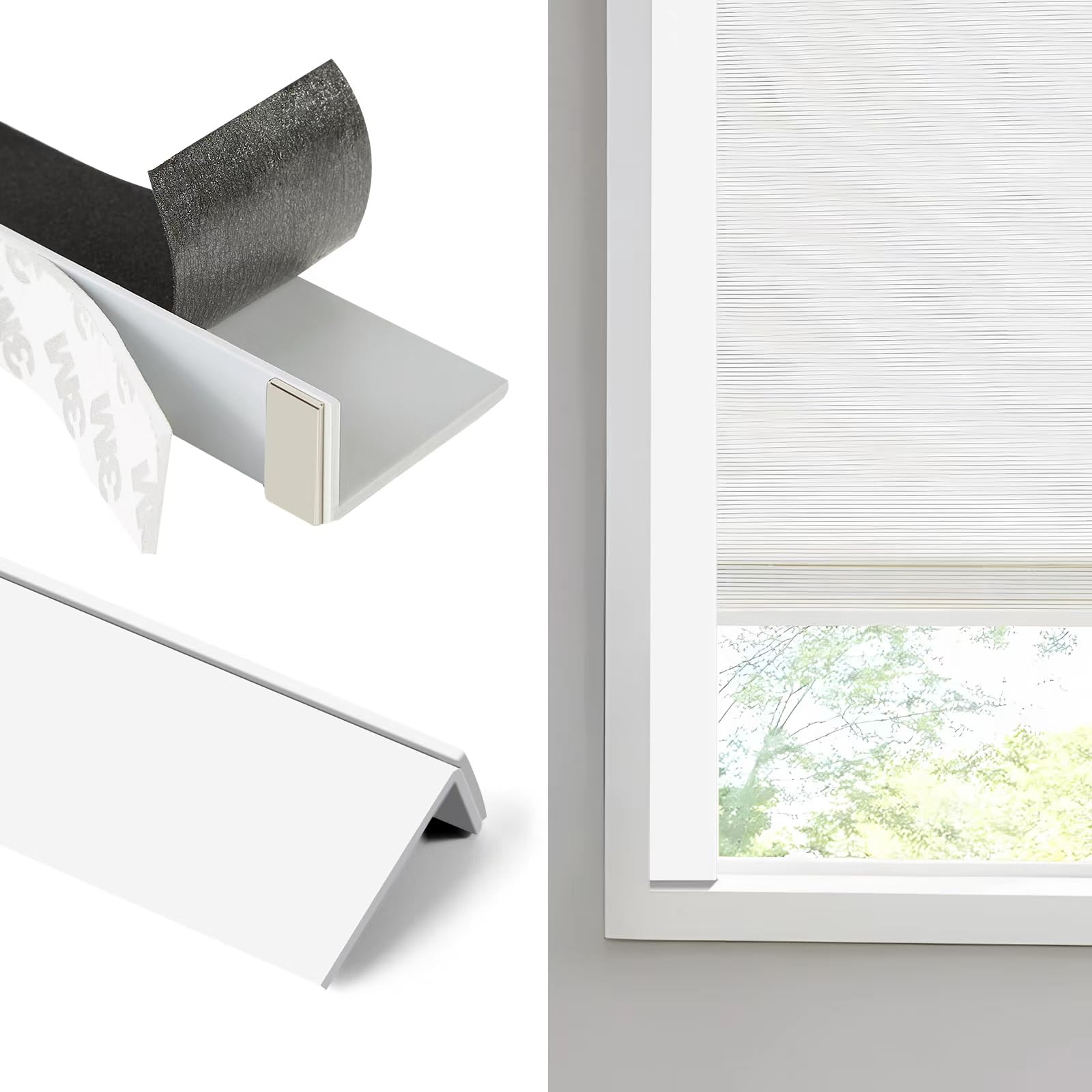 Miideayin 58-inch blackout strips on the side track extend coverage for privacy.