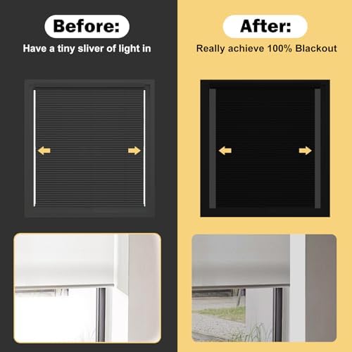 Miideayin light blocking strips compatible with cellular, honeycomb, and roller blinds