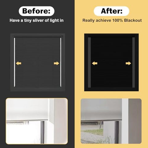 Miideayin light blocking strips compatible with cellular, honeycomb, and roller blinds