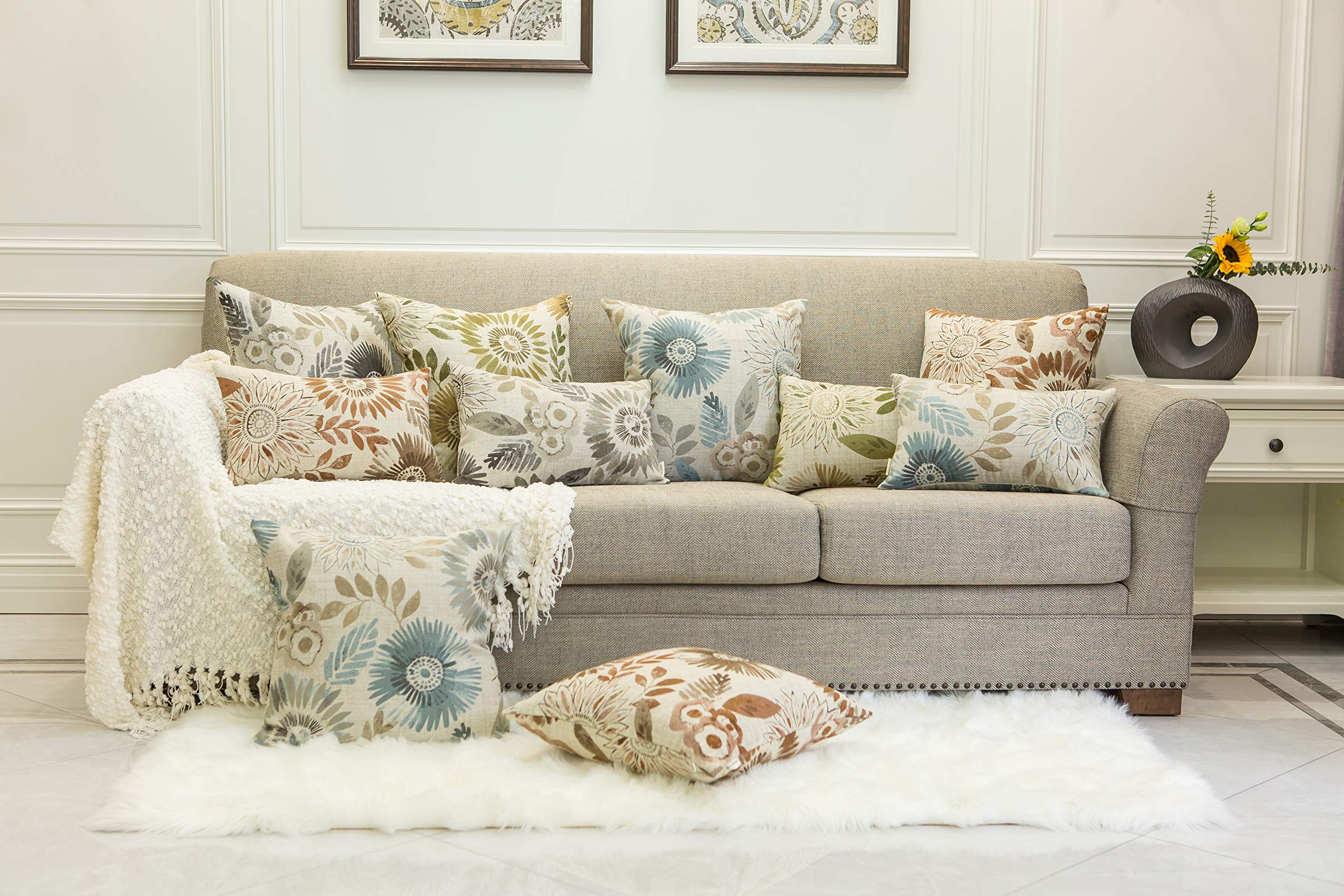 Mika Home 20x20 inch pillow cover versatile for sofa, bed, or chair