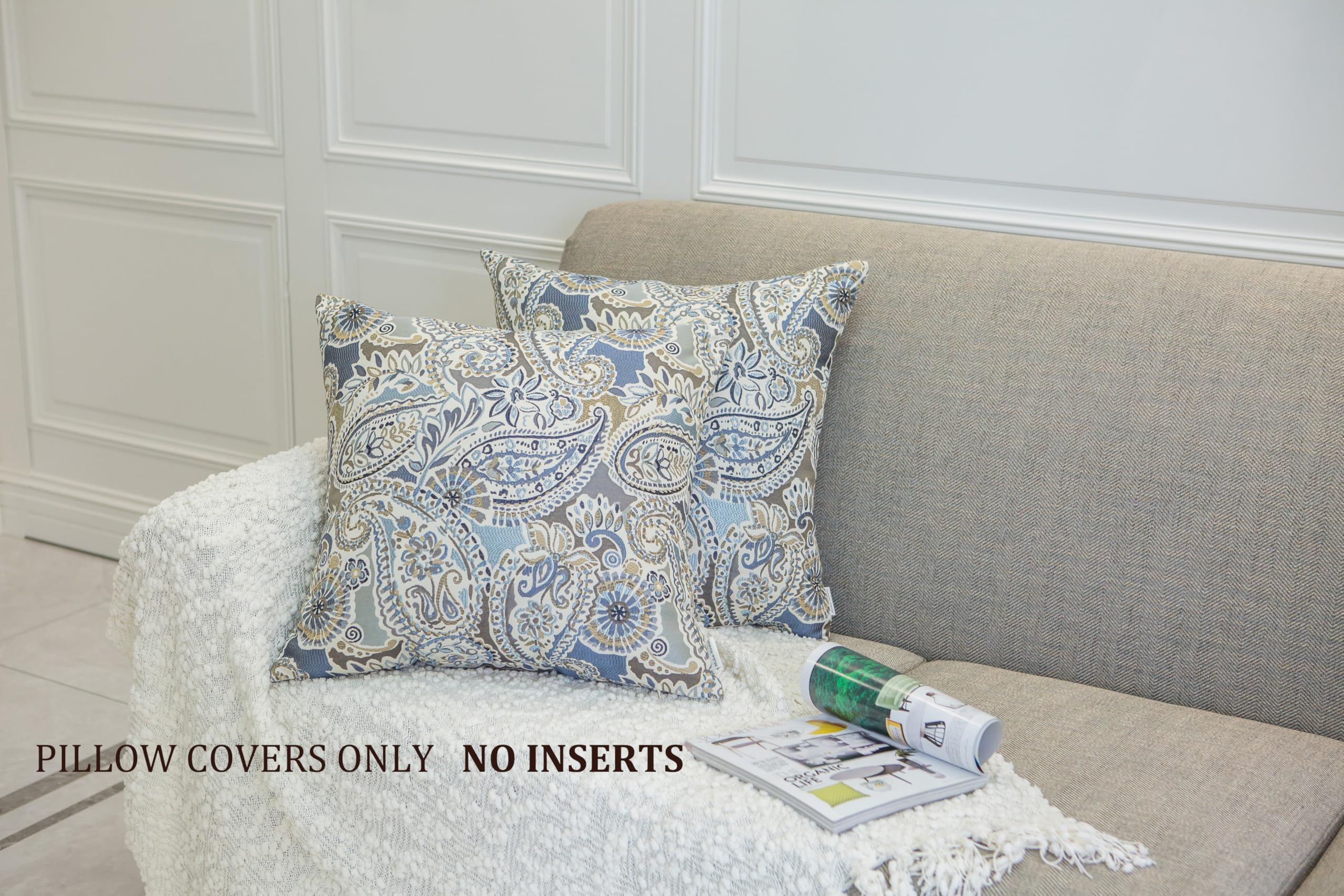 Mika Home decorative pillow cover with invisible zipper detail for easy insertion