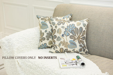 Mika Home jacquard texture close-up shows tropical leaf pattern