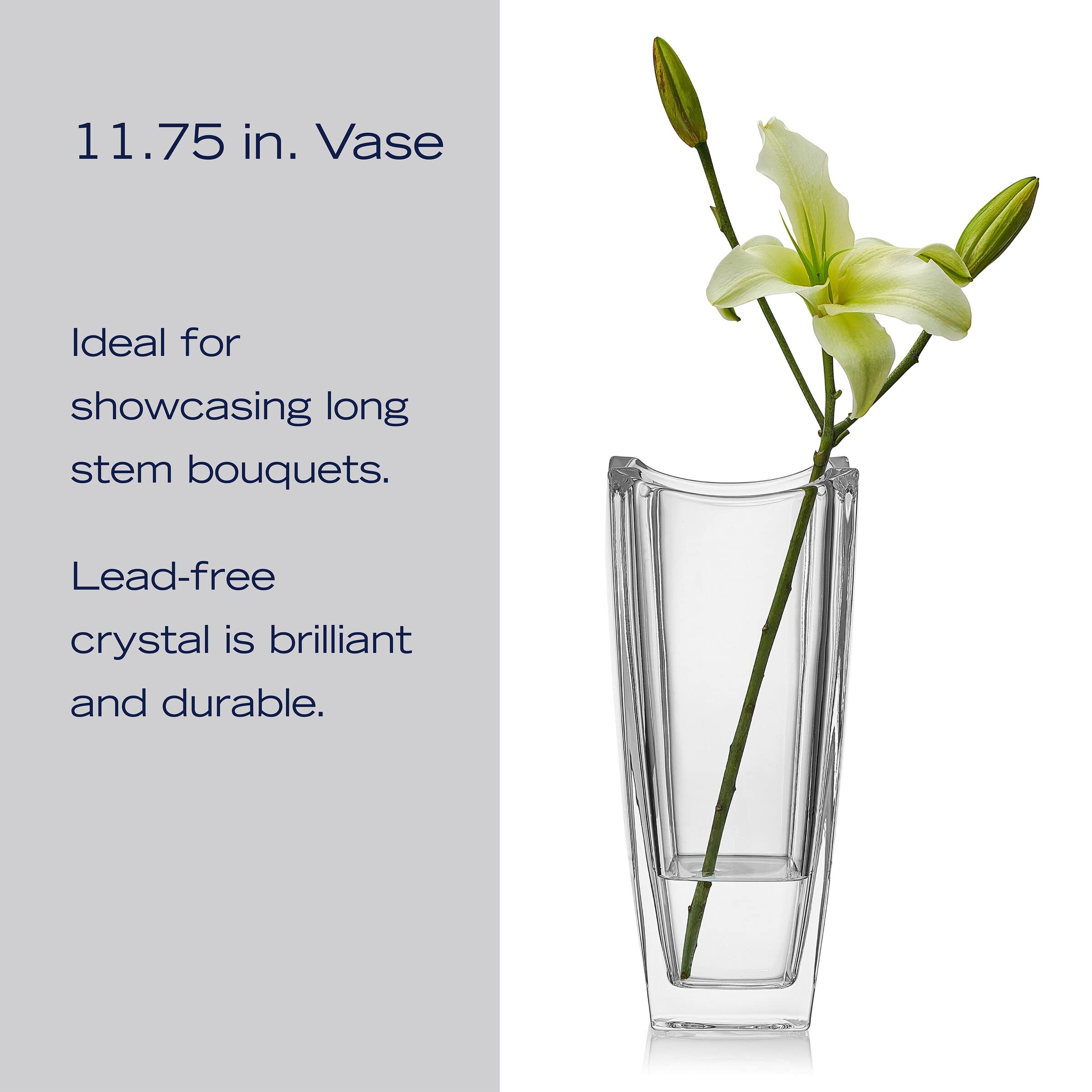 Mikasa Baron crystal vase suits dried or silk arrangements for lasting decor.