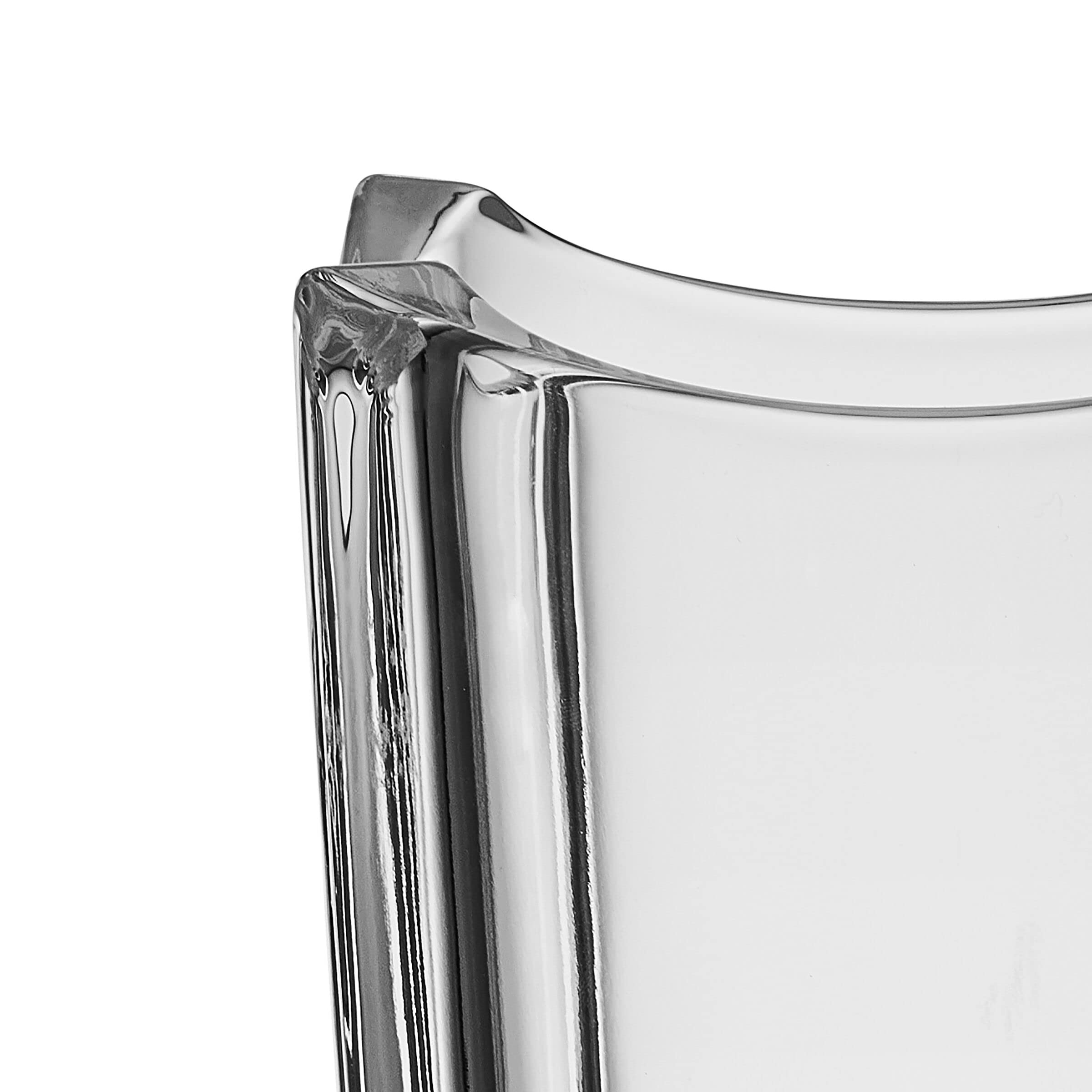 The Mikasa Baron crystal vase features elegant lines for a modern centerpiece.