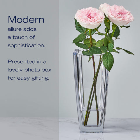 The Mikasa Baron crystal vase is easy to care for with hand washing.