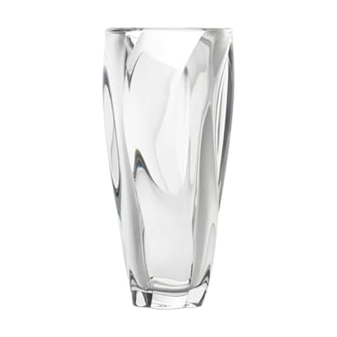 Mikasa Cassia crystal vase with diagonal twist showing contemporary elegance.