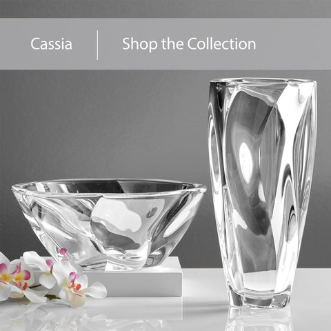 Mikasa Cassia crystal vase is dishwasher safe for easy cleaning.