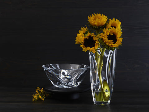 Mikasa Cassia crystal vase shown as a versatile empty display.