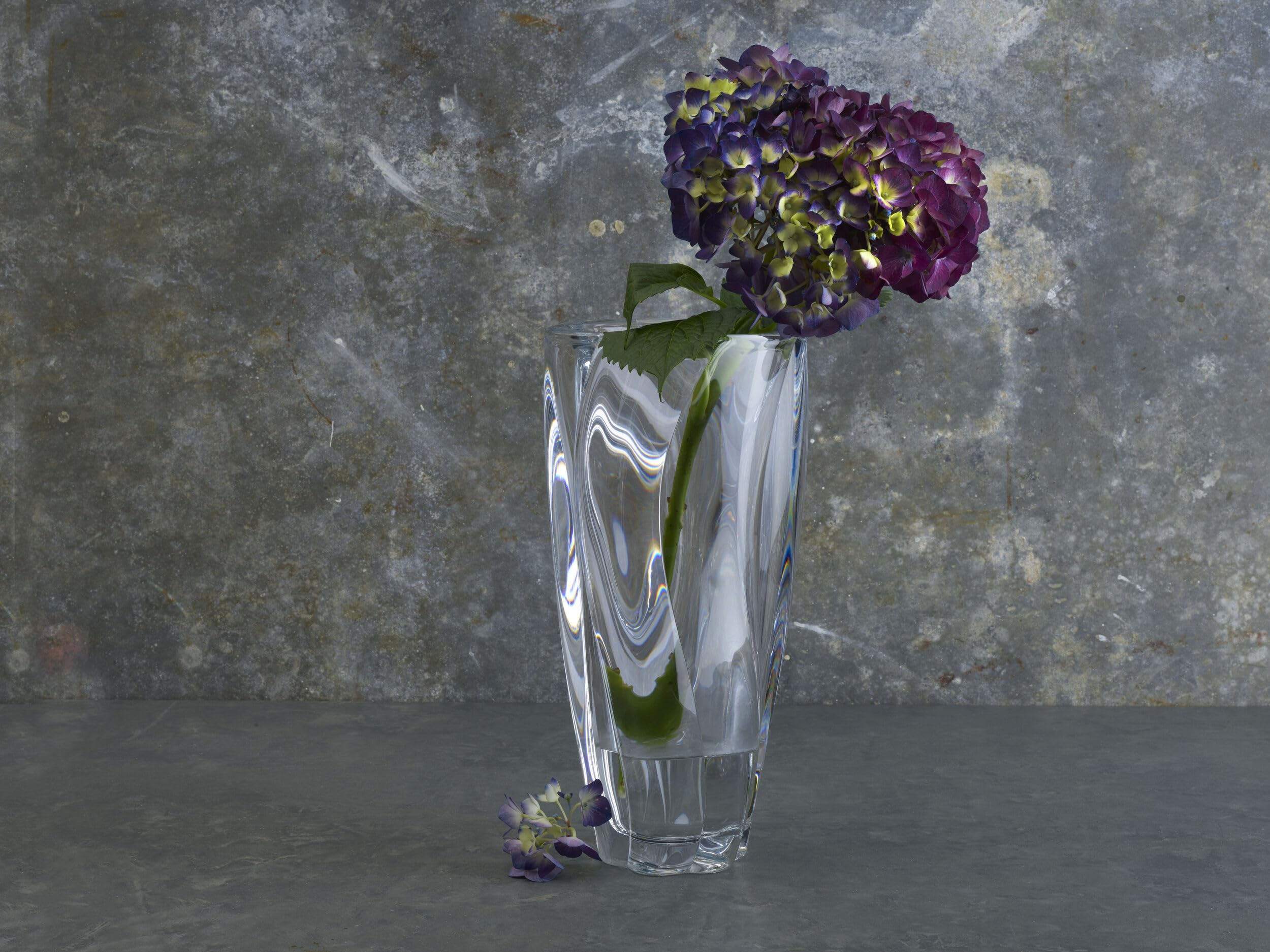 Mikasa Cassia crystal vase reflecting light to create sparkle.