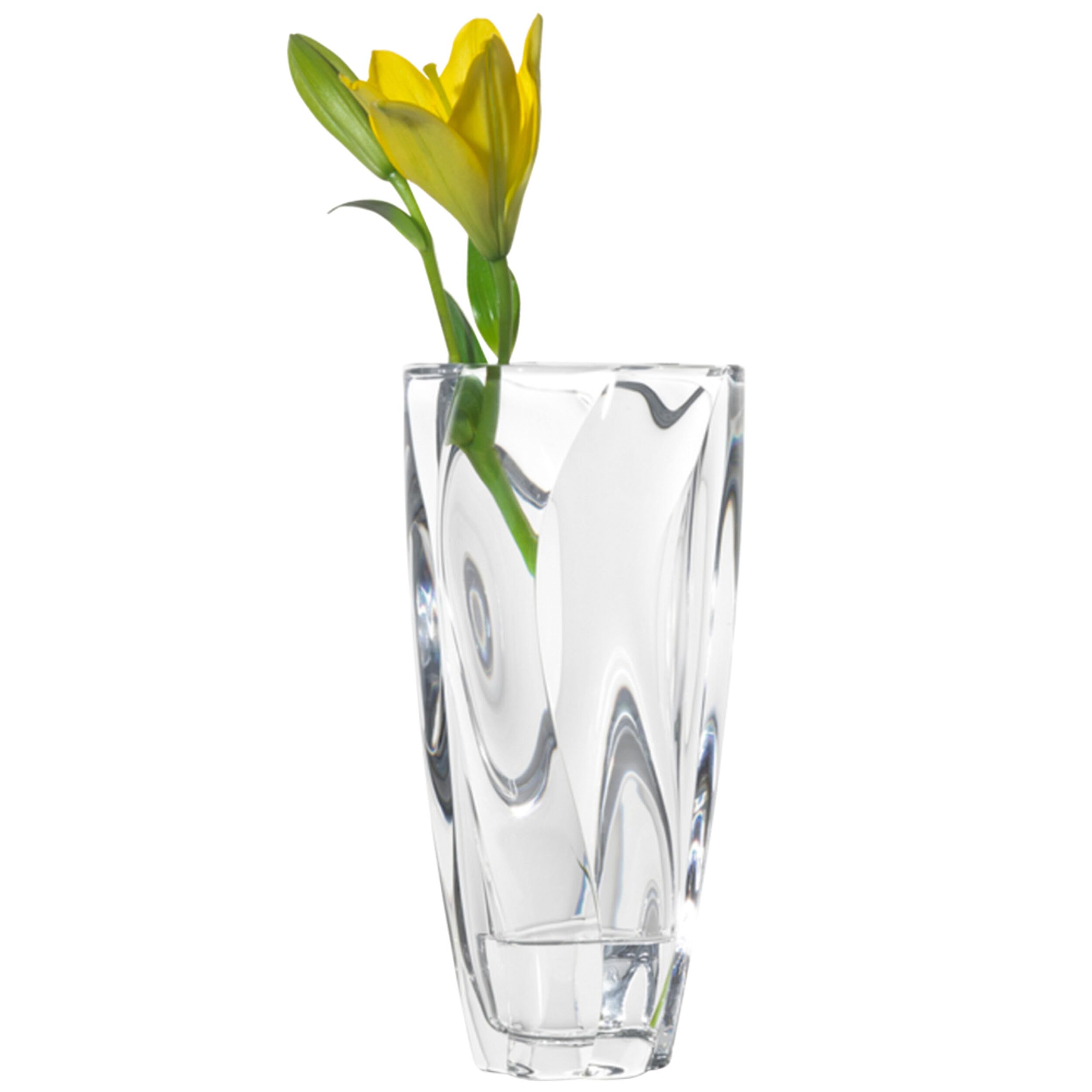 Mikasa Cassia crystal vase styled with flowers showcasing refined decor.