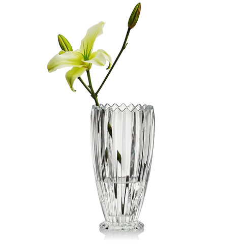 Mikasa Estate crystal vase clear, lead-free design for versatile home décor.