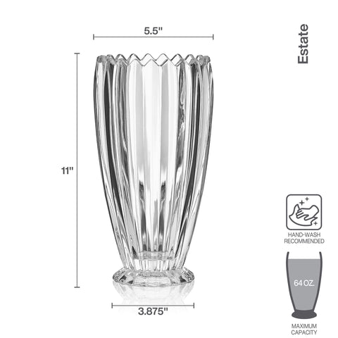 Mikasa Estate ridge-pattern vase highlights light with a distinctive texture.