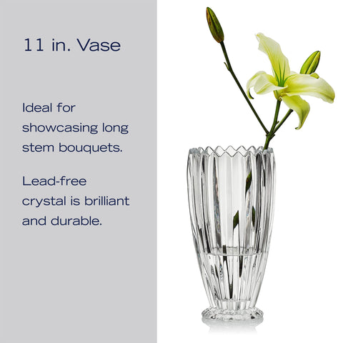 Mikasa Estate vase unique angles reflect light for dramatic table presentations.
