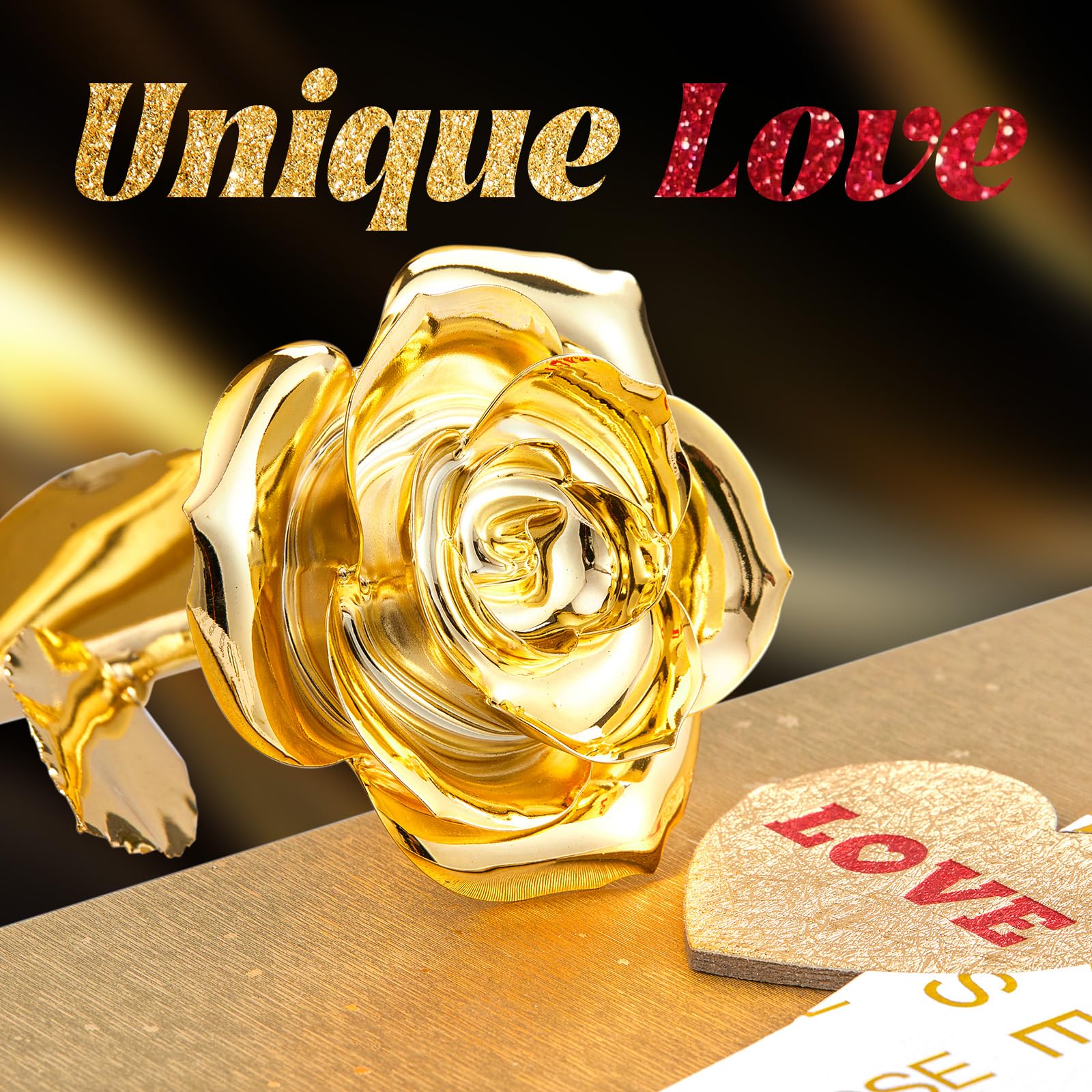 Mikasol gold-dipped rose in gift box ready for celebrations