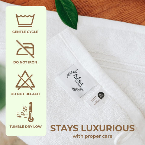 Double-stitched edges on Milara wash cloths for durability
