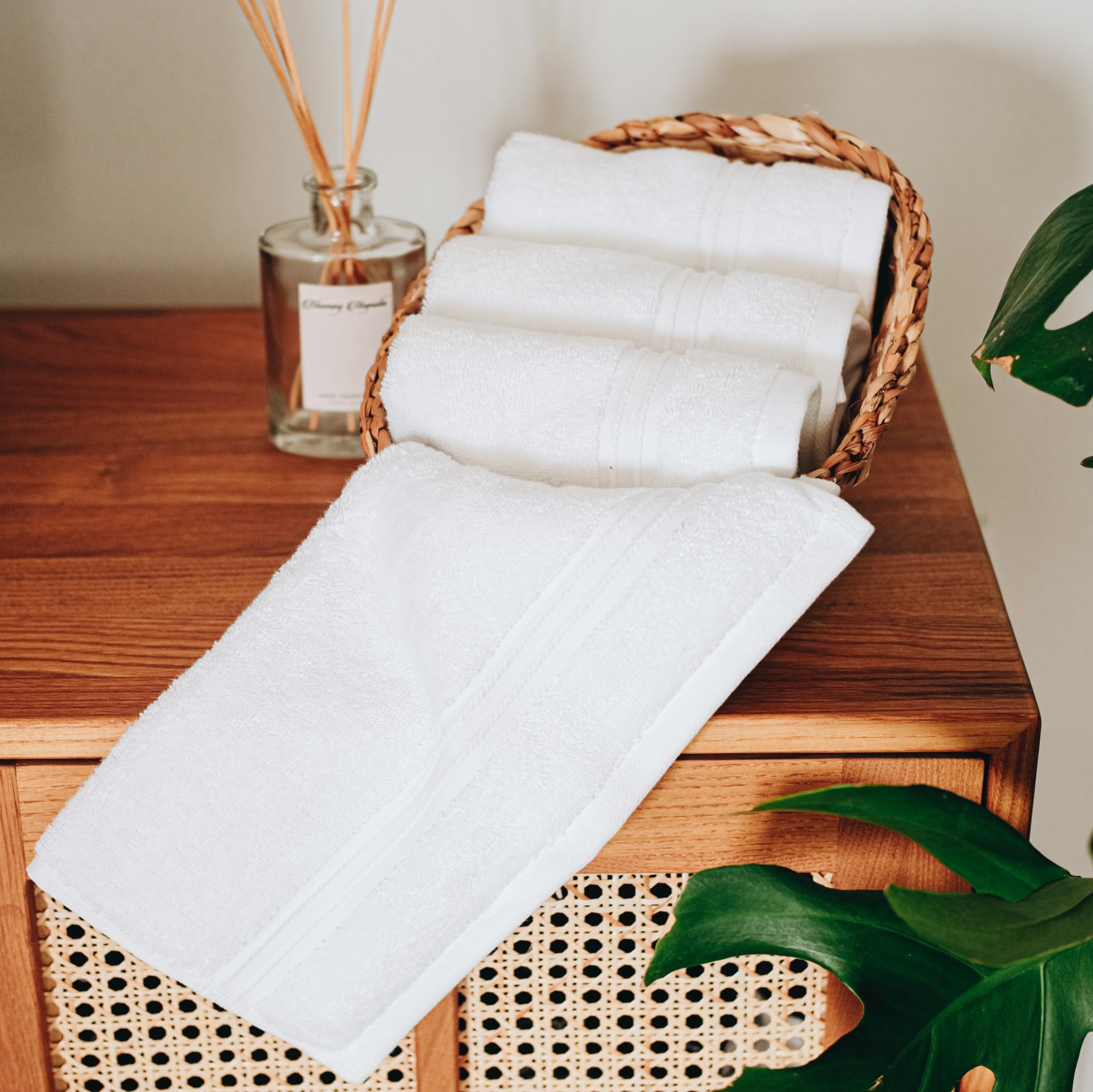 Luxurious plush weave offers a premium touch after showers