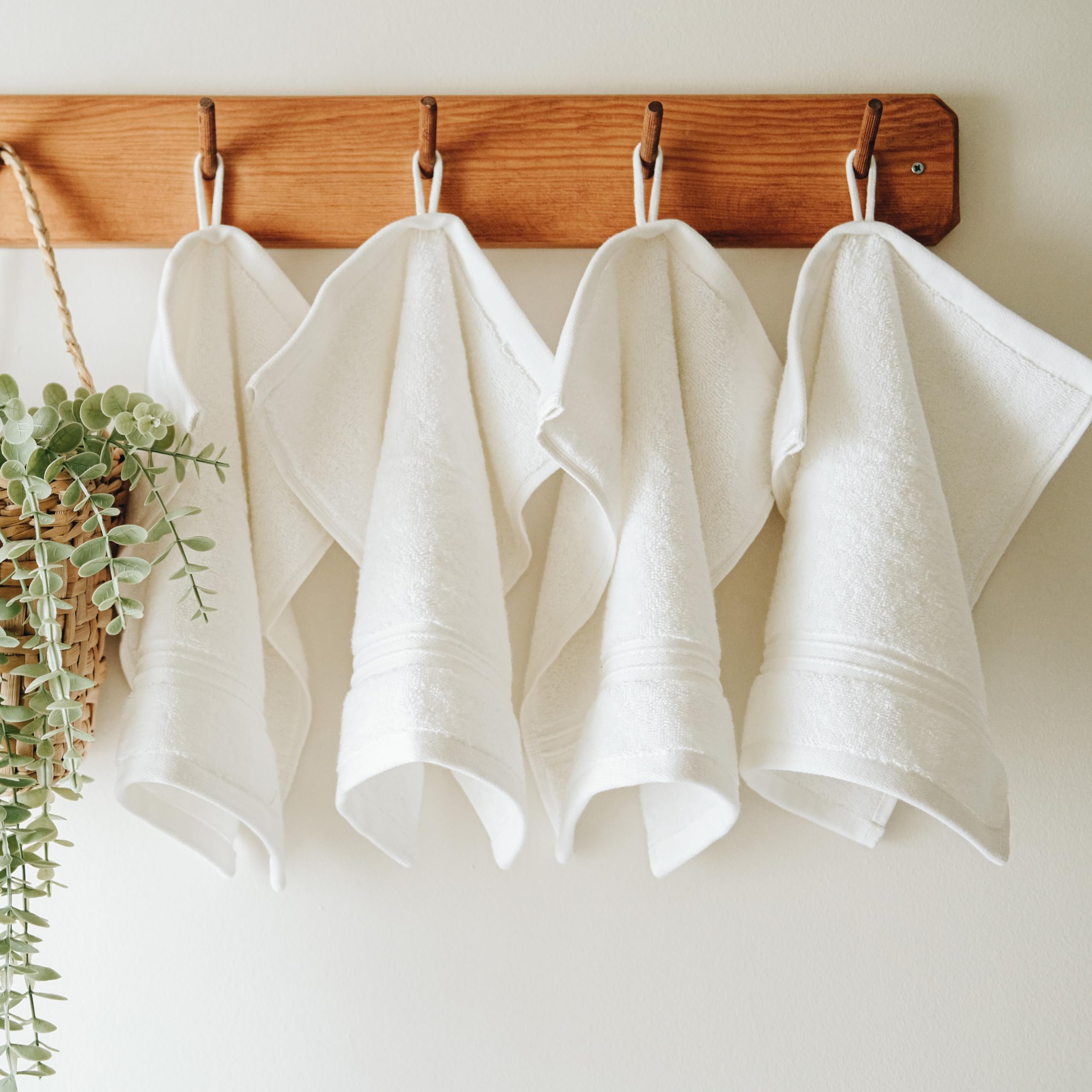 Milara Creations white bath cloths in an elegant setting