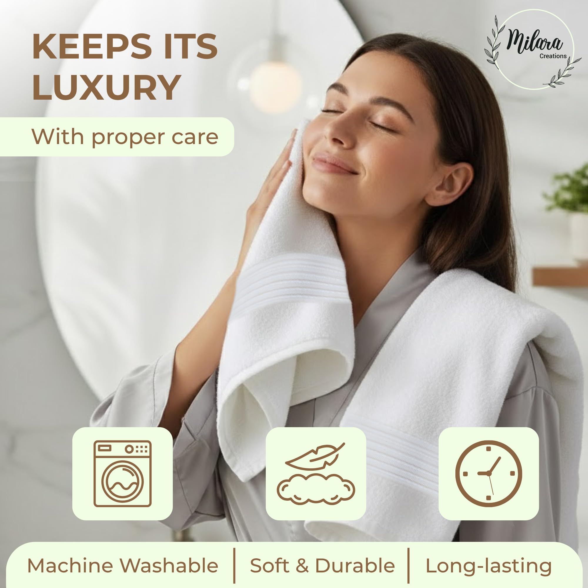 Milara towels with soft velvety texture for everyday pampering