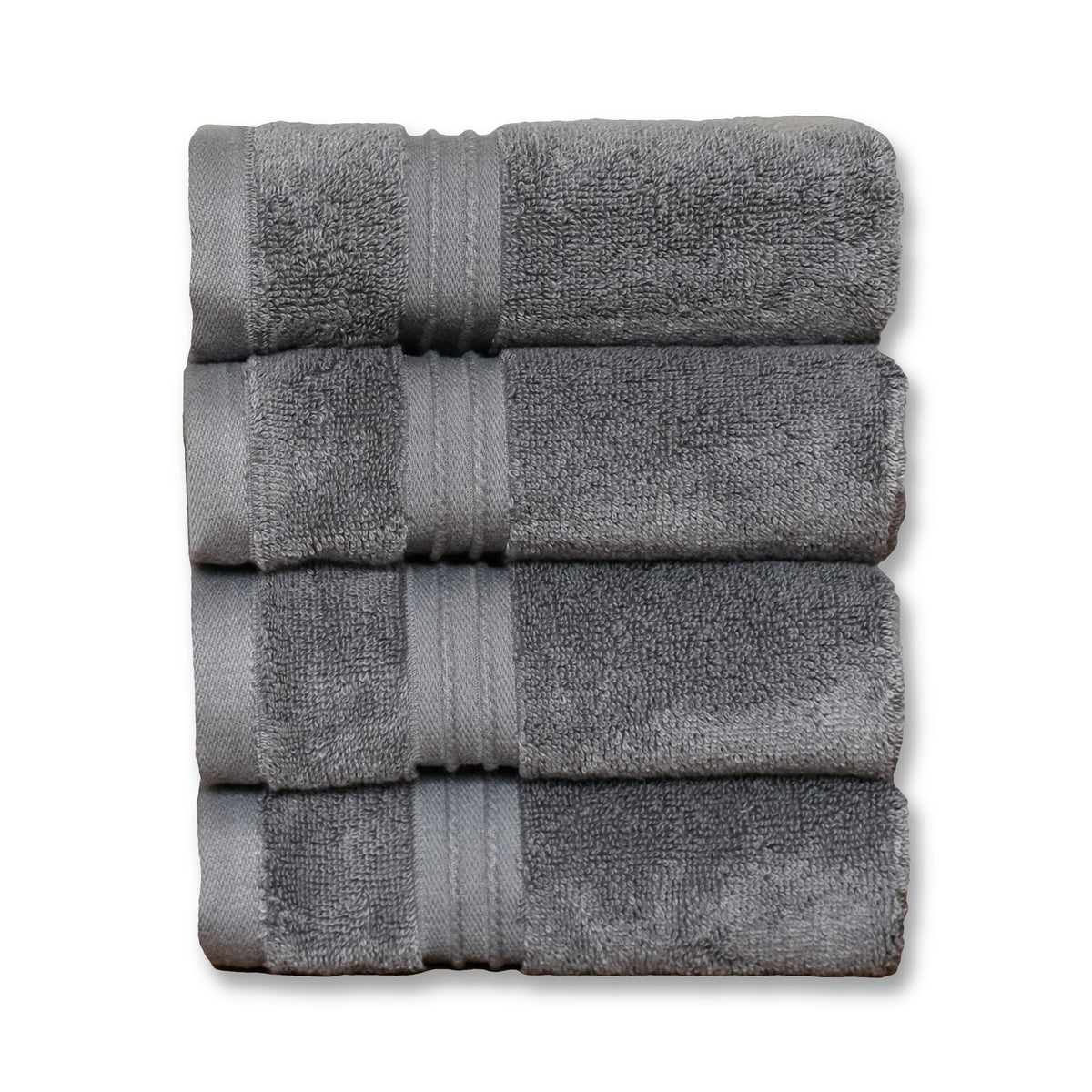 Milara Turkish cotton wash cloths 13x13 in anthracite close-up shows plush fiber texture and absorbency.