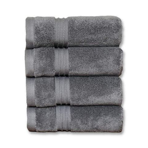 Milara Turkish cotton wash cloths 13x13 in anthracite close-up shows plush fiber texture and absorbency.