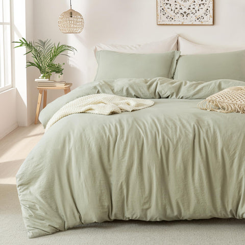 MILDLY duvet cover queen size with zipper and corner ties for secure duvet fit.