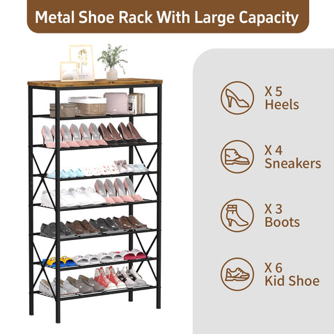 MILEFA filled-shelves showcase organized footwear and easy access