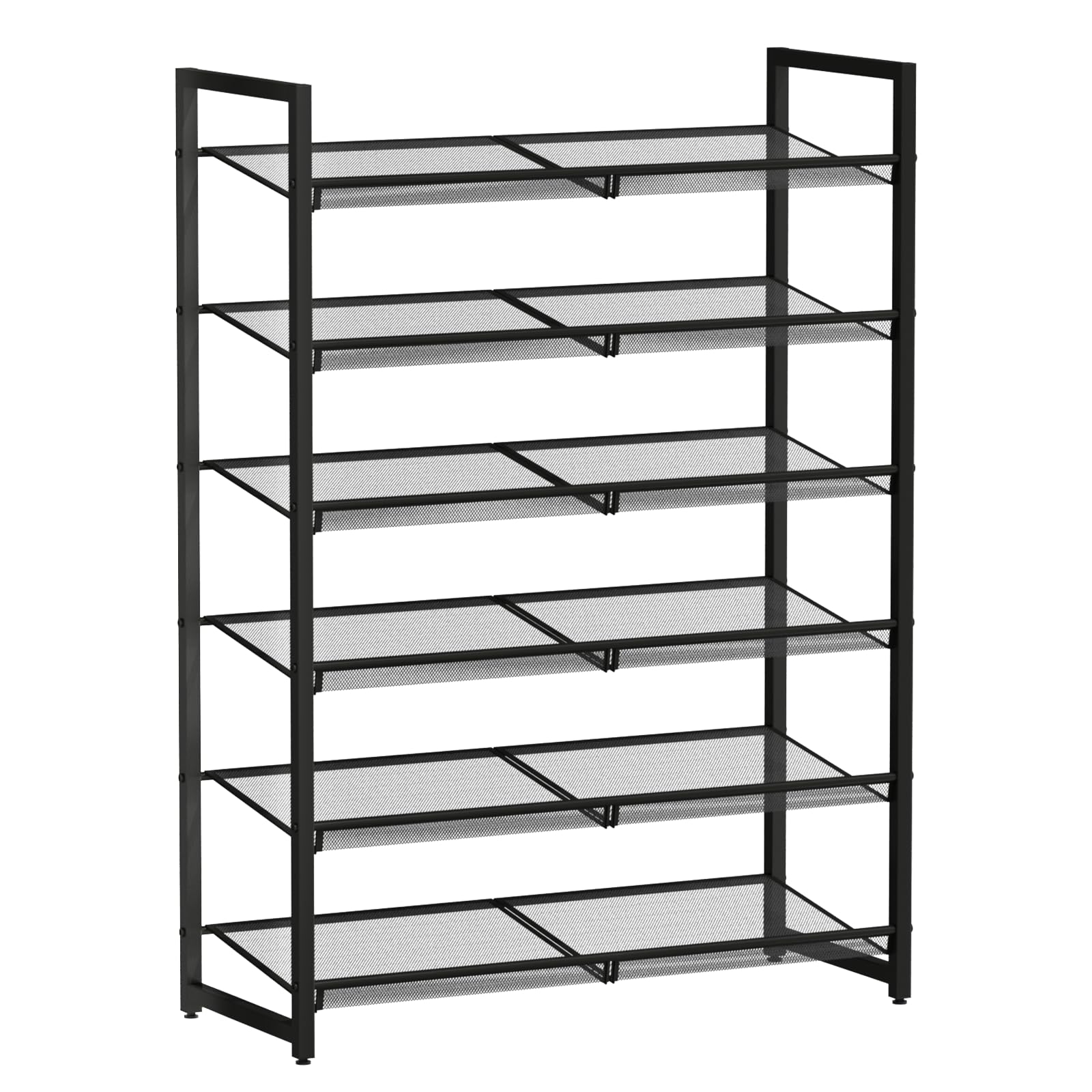 MILEFA six-tier metal shoe rack frame for organized closet storage.