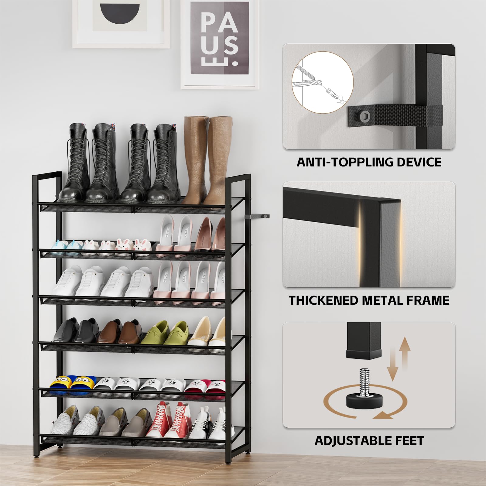MILEFA adjustable feet and anti-tip kit improve stability.