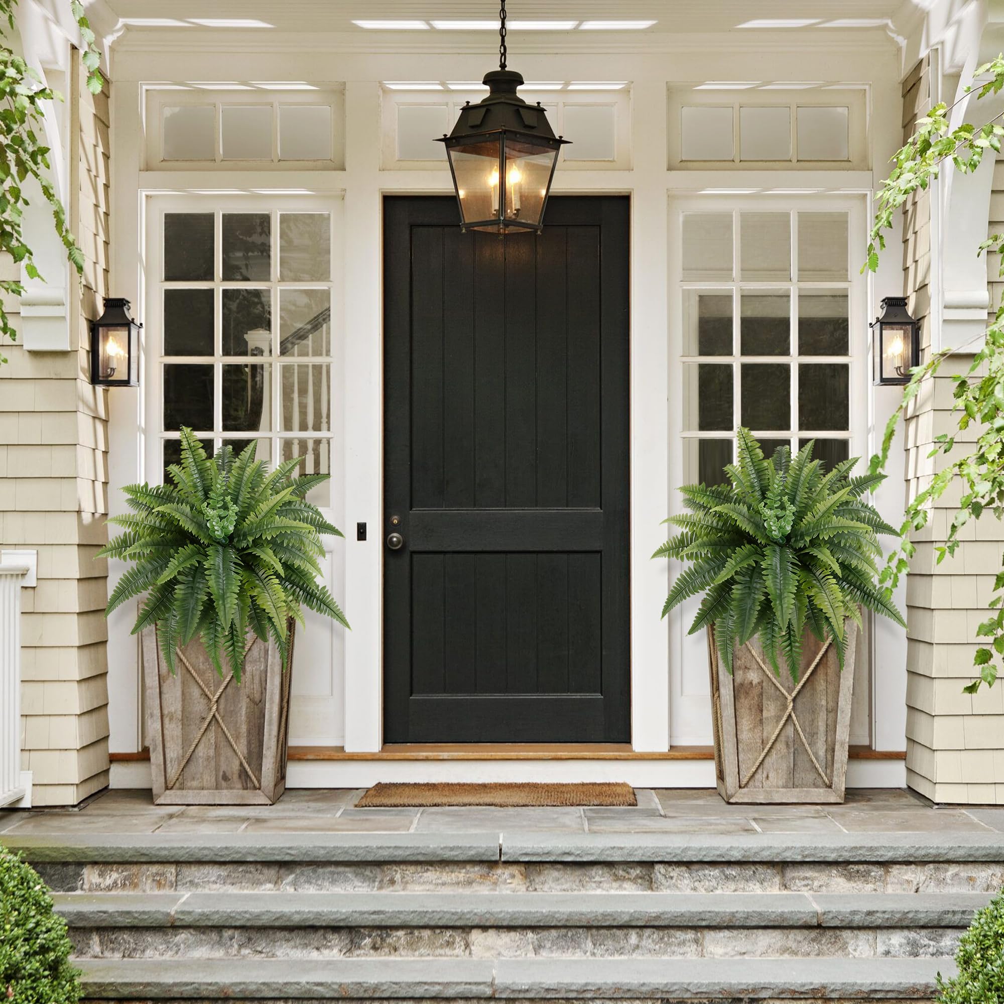 MILHAO FOREST artificial fern hanging planter enhances spaces with maintenance-free greenery.
