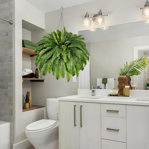 MILHAO FOREST outdoor/indoor ferns brighten patios and porches.