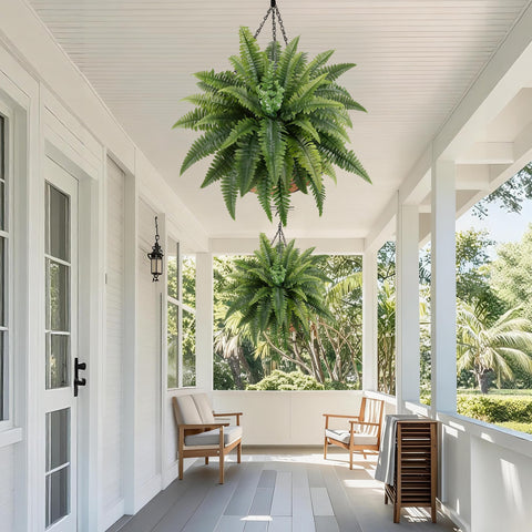 MILHAO FOREST lifelike Boston fern, 36 inches, opens up shelves and tables.