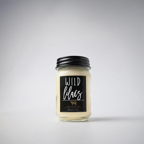 Milkhouse Candle Company Wild Lilacs soy wax shot indicates clean-burning performance