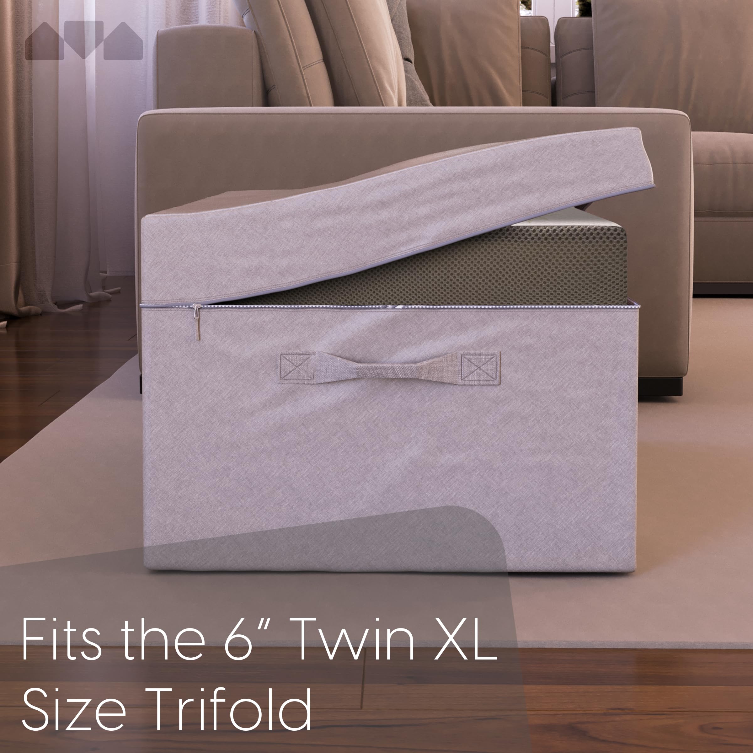 Milliard carry case fits 6-inch twin-xl tri-fold mattress exactly