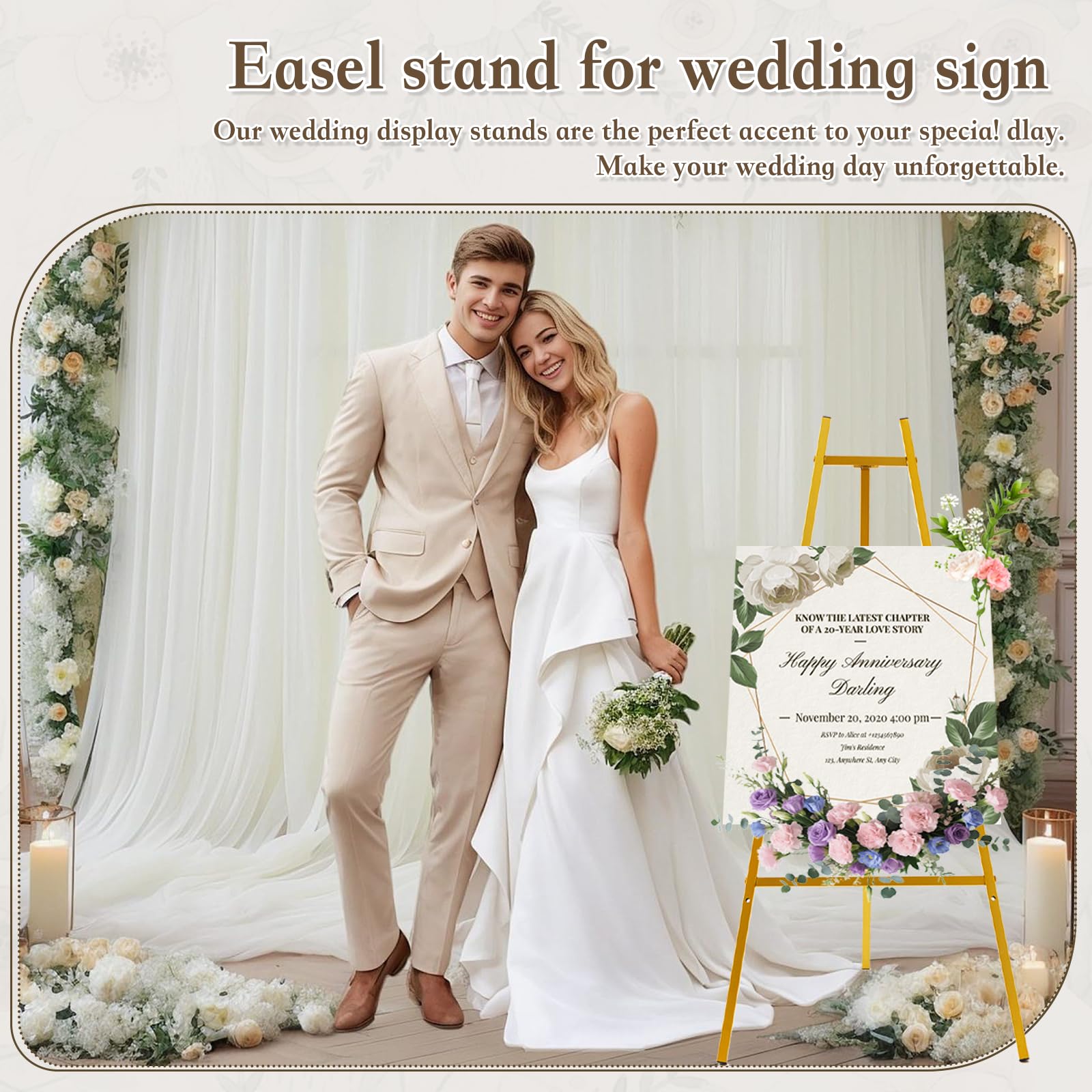 Milostelom 360-degree hook easel used for variable sign thickness