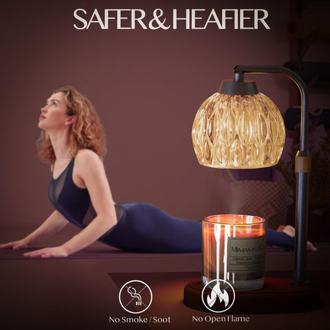 MimamsaCam Candle Warmer's adjustable height fits Yankee jars for versatile melting.