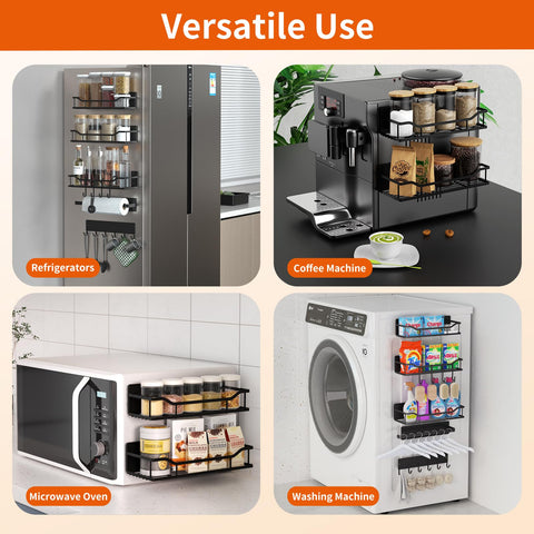 MIMIyasha magnetic shelf on refrigerator used for condiments and tools