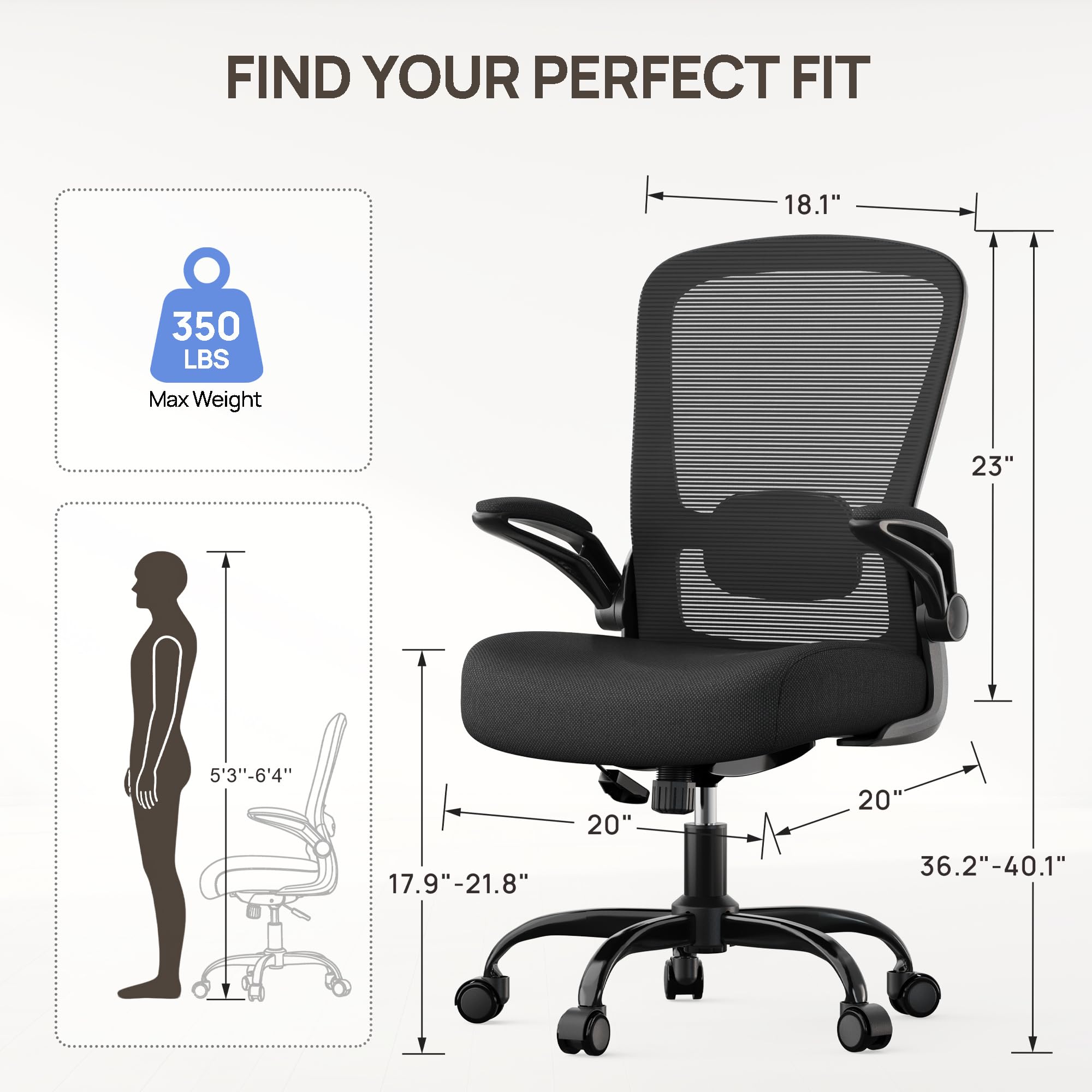 Mimoglad chair supports up to 350 lbs for busy workgroups