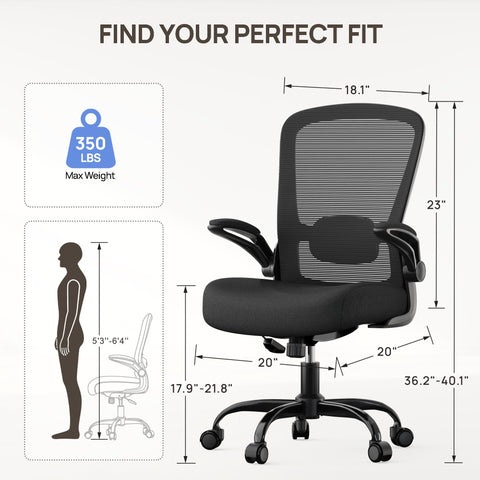 Mimoglad chair supports up to 350 lbs for busy workgroups