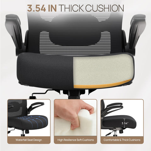 Mimoglad ergonomic chair showing 135-degree recline for relaxed breaks