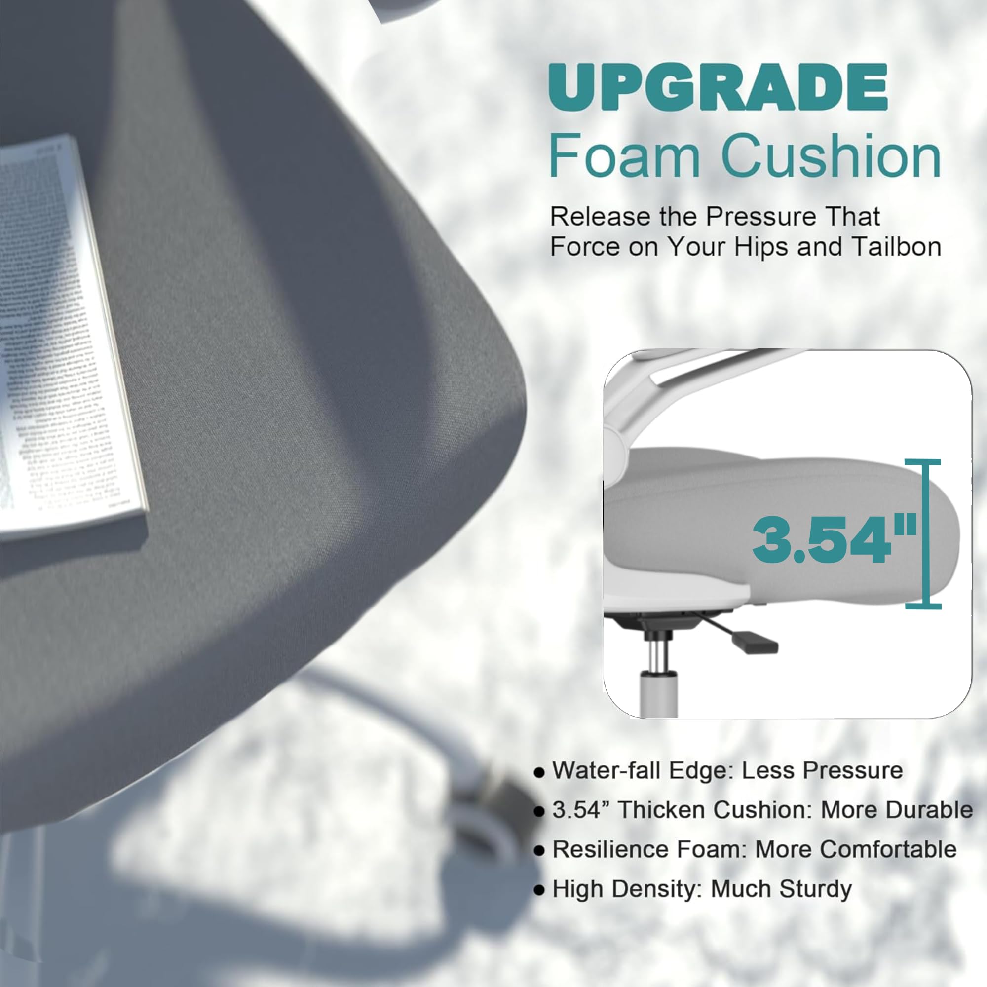 Mimoglad office chair showing adjustable lumbar support for comfort.
