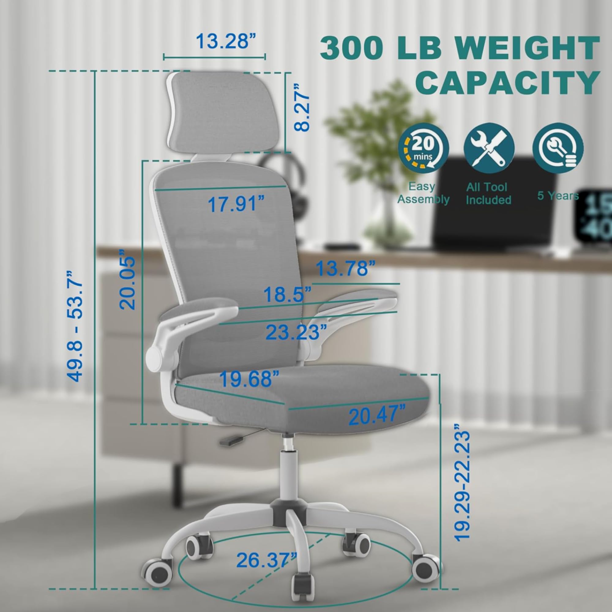 Mimoglad office chair rocking function to ease fatigue during breaks.