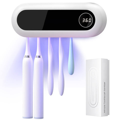MIMORE toothbrush holder with five slots mounted on wall for organized bathroom