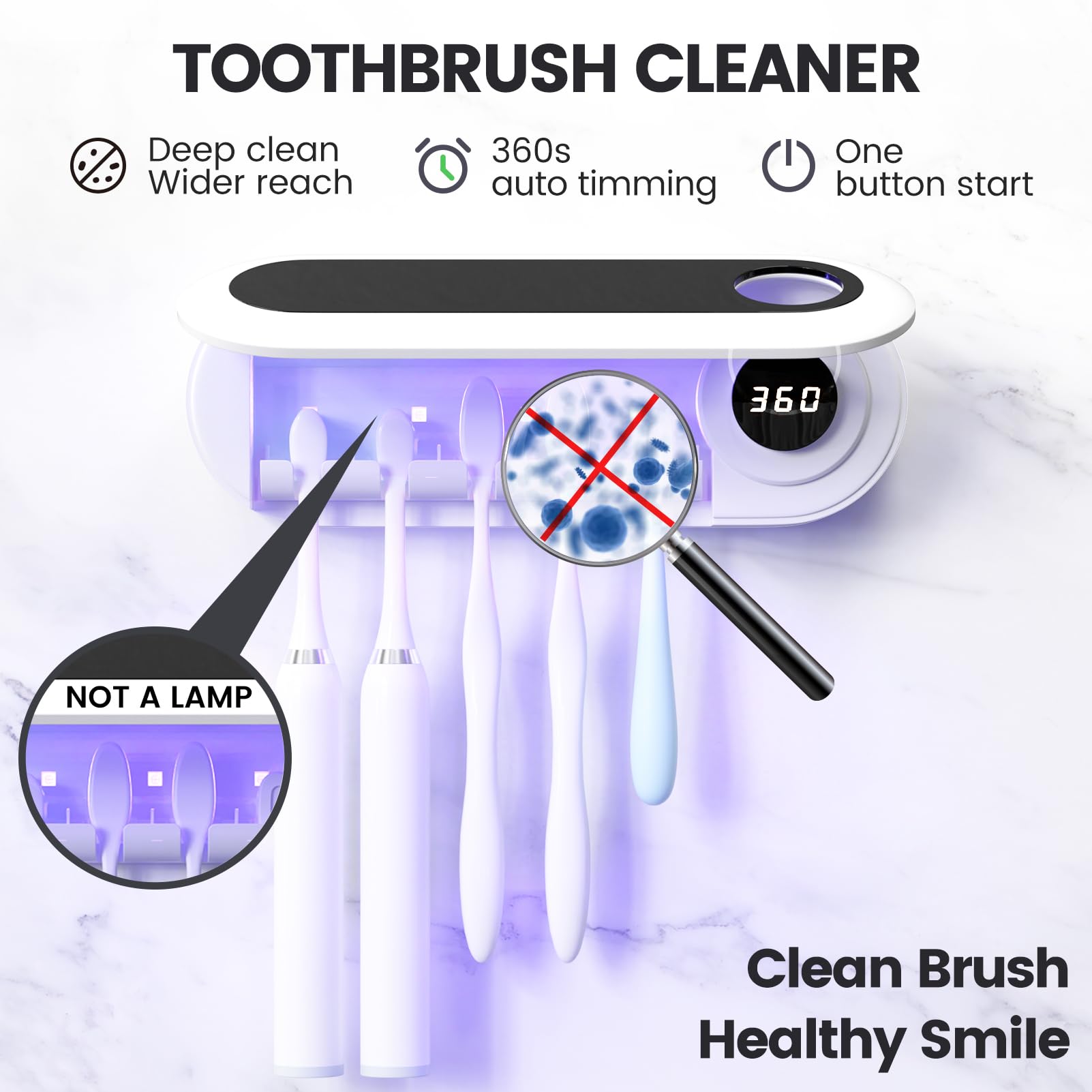MIMORE timer display showing brushing cycle progress
