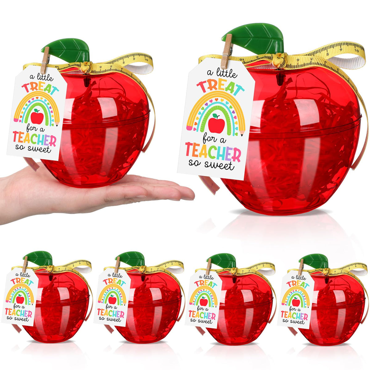 Mimorou red apple container set front view for gift-ready teacher tokens