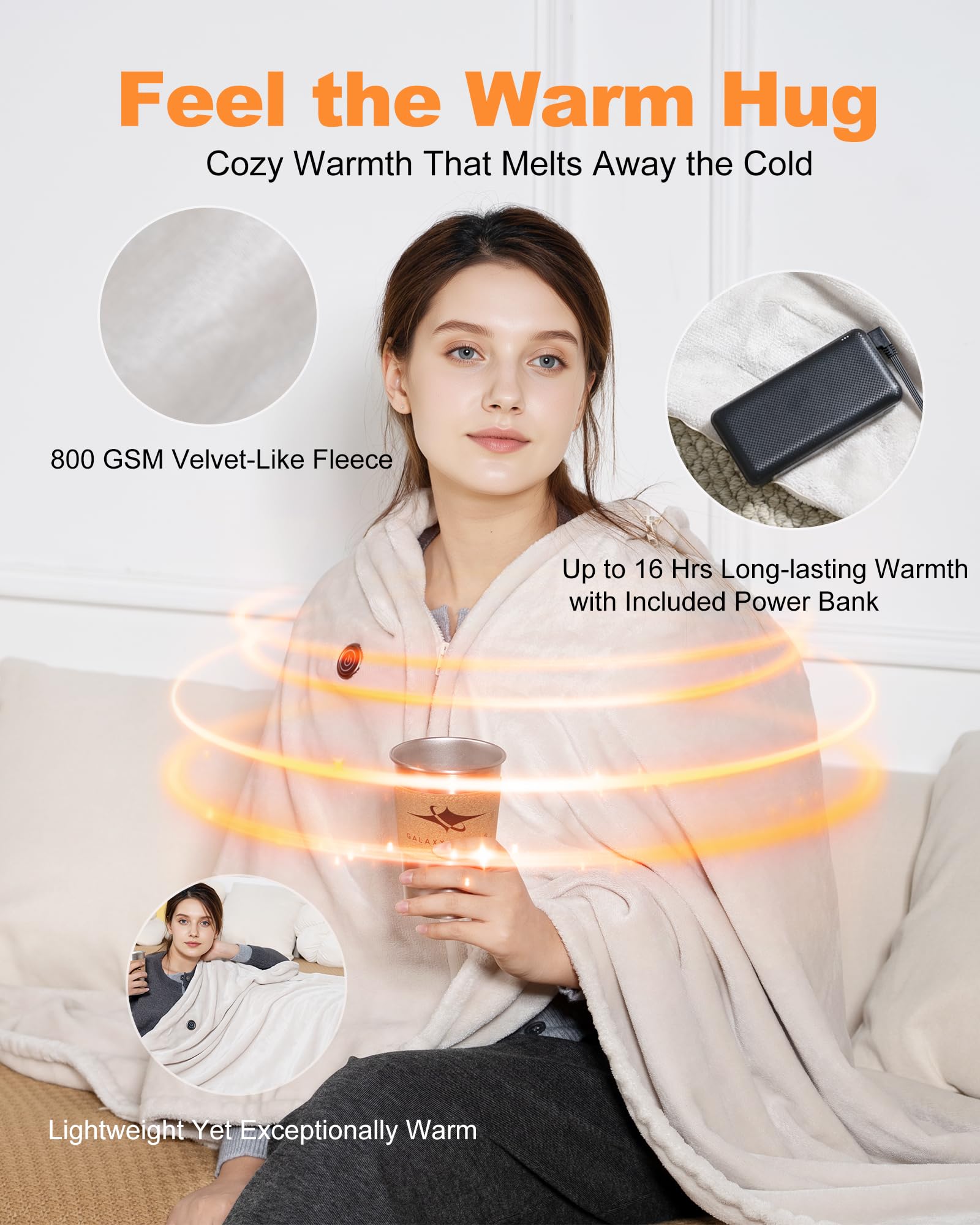 MIMYTH 20000mAh battery powers long-lasting warmth for outdoor use and travel.