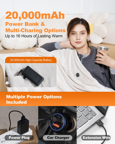 MIMYTH lightweight cordless design enables easy carrying as a car or travel blanket.