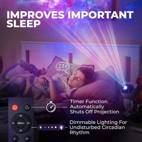 Mind-Glowing Astronaut Galaxy Projector dimmable lighting for cozy sleep ambiance