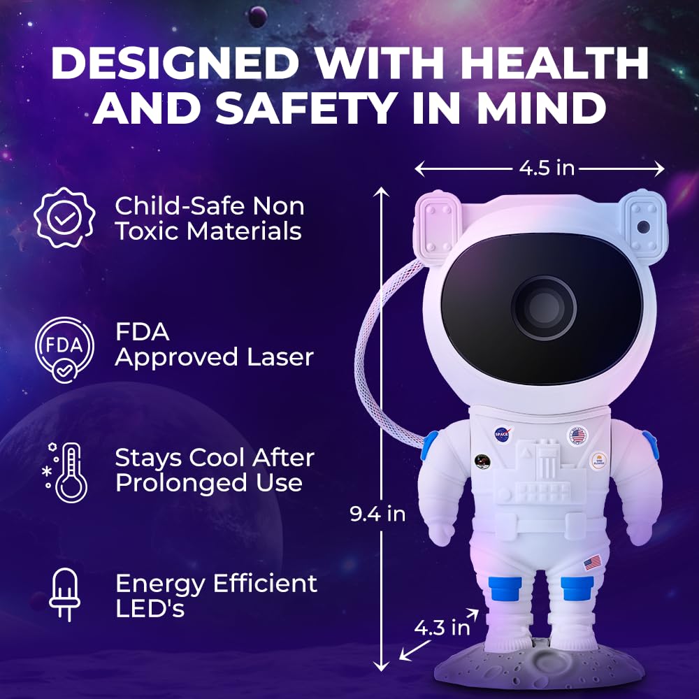 Mind-Glowing Astronaut Galaxy Projector durable build for kids' rooms